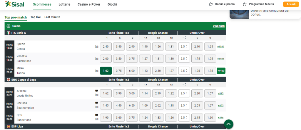 siti scommesse online sisal