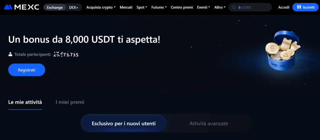 migliori codici bonus deposito crypto - mexc