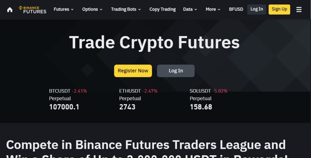Binance Home Page