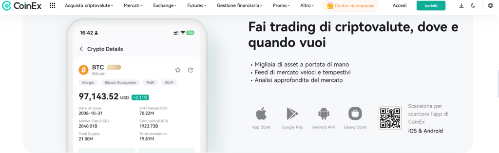 CoinEx - migliori exchange per principianti