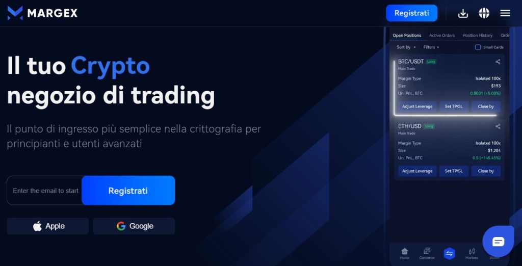 Margex - migliori piattaforme bitcoin future