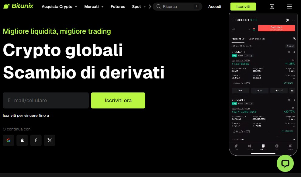 Bitunix Recensione - Home Page
