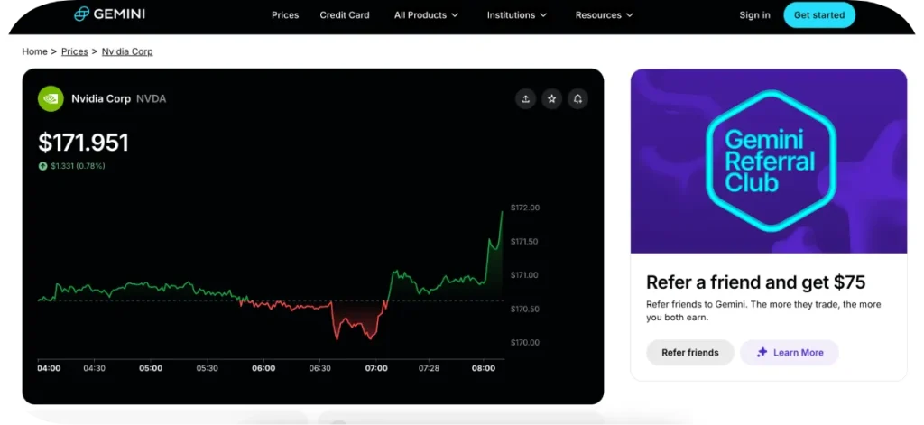 azioni tokenizzate su gemini