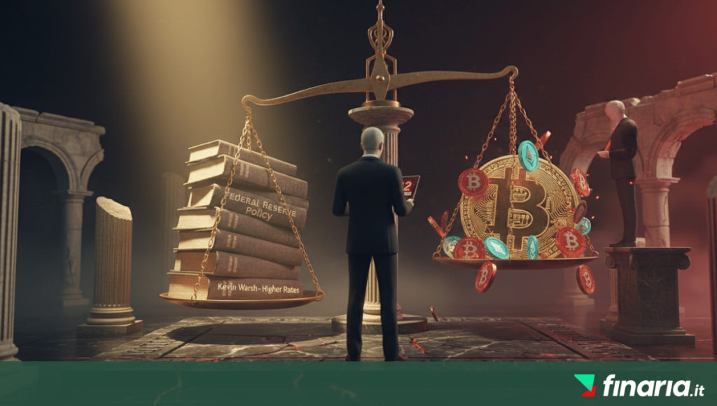 Illustrazione 3D di una bilancia a stadera su un piedistallo di marmo. Libri pesanti etichettati