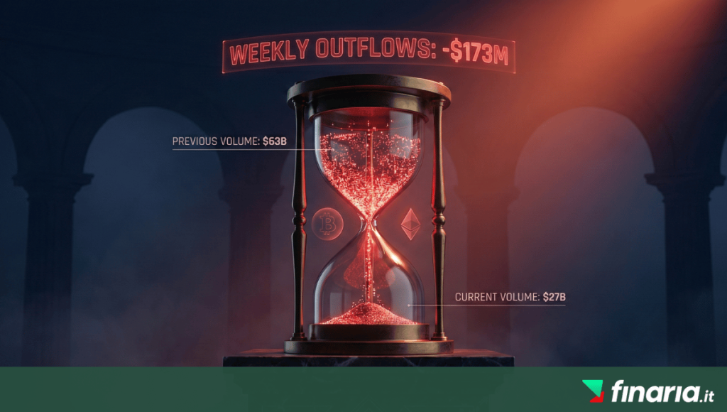 Clessidra 3D con sabbia rossa che scorre, indicando