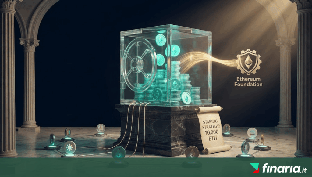 Illustrazione 3D: cassaforte con ETH, pergamena